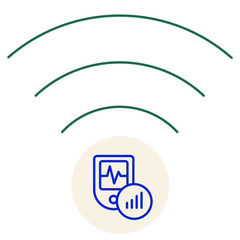 Graphic of device and cellular icon